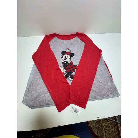 Disney Women’s 3XL Long Sleeve T Shirt Gray Red Minnie Mouse New Retails 60.00 - Picture 9 of 9
